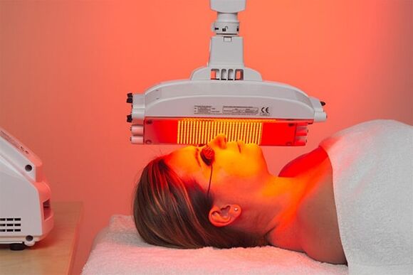 Hardware-Methode der Lichttherapie zur Vorbeugung der ersten Zeichen der Hautalterung
